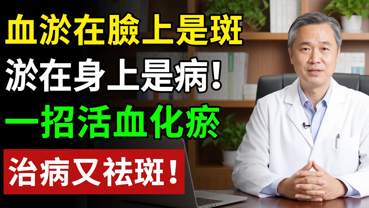 血淤在臉上是斑，淤在身上是病！一招活血化瘀，治病又祛斑！#健康#健康飲食 #養老生活 #老年健康 #樂齡健康