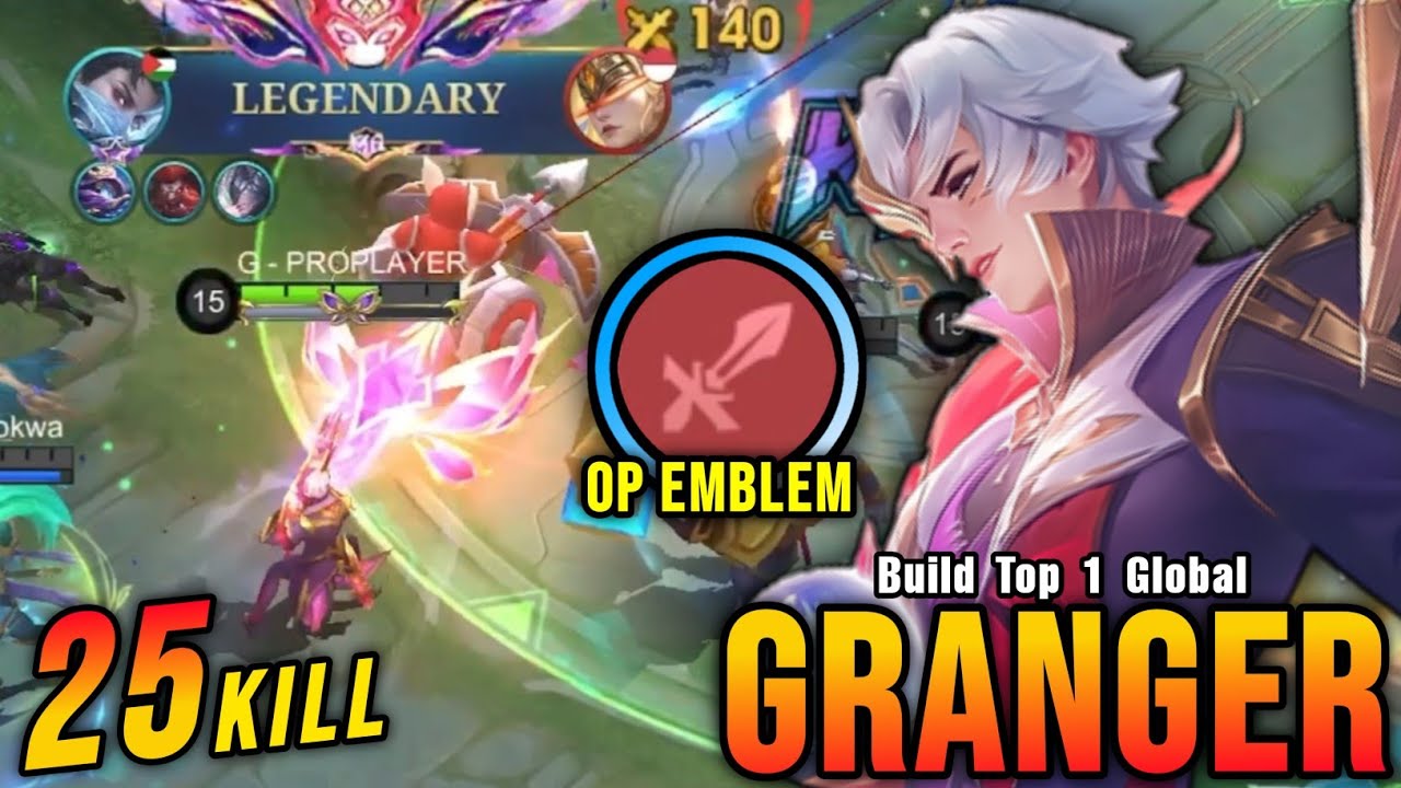 25 Kills!! New OP Emblem for Granger (AFTER NERF) - Build Top 1 Global Granger ~ MLBB