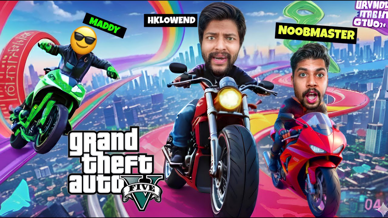 GTA 5 : INSANE Bike Parkour Challenge with Noobmaster🥵🏍️🔥