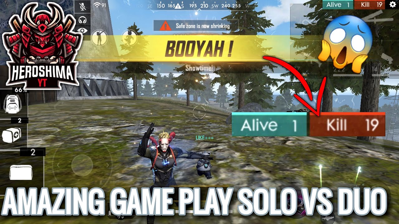 فري فاير : سولو ضد ديو 19 كيل 🔥😱 FREE FIRE GAPEPLAY SOLO VS DUO 19 KILL RANKED