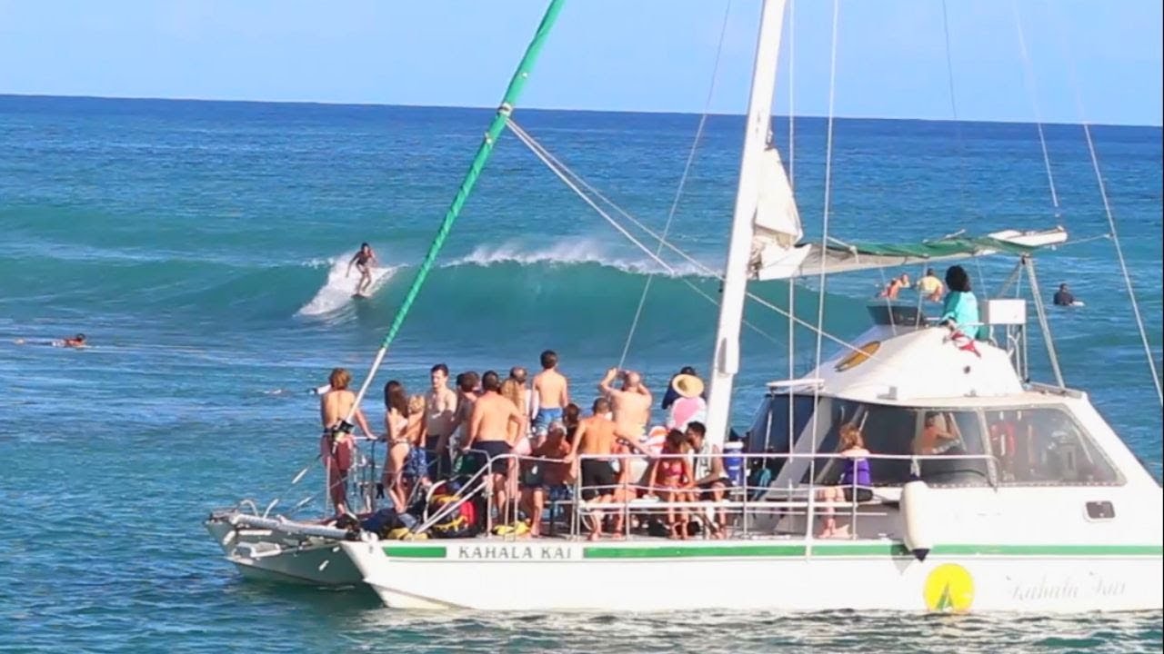 Kewalo's surfers show off