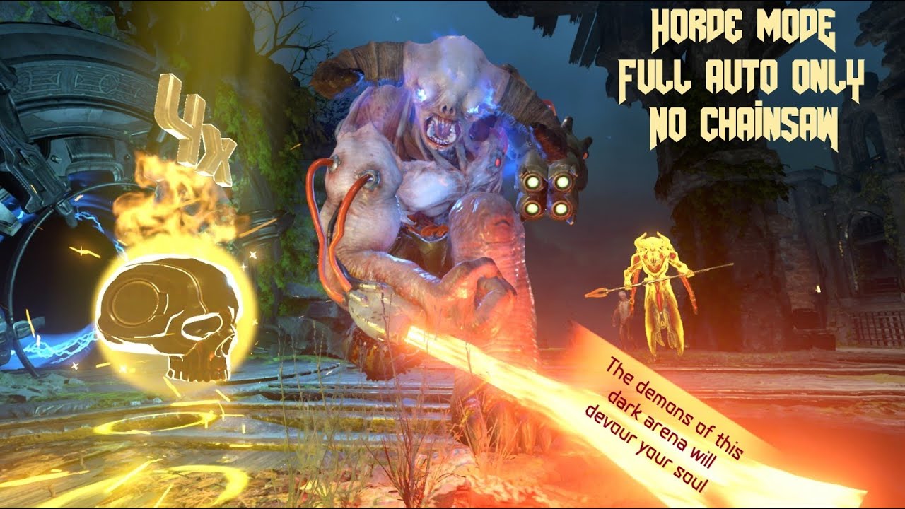 Doom Eternal Horde Mode using only Full Auto - Deathless Nightmare, No Chainsaw/Hammer