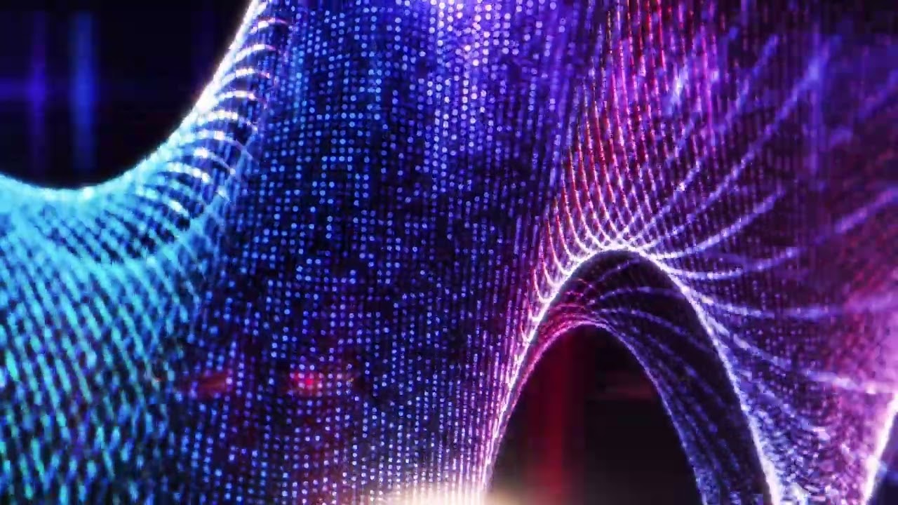 Twisted Light Waves | Futuristic Neon Particle Flow 4K Loop Background | 10　Min