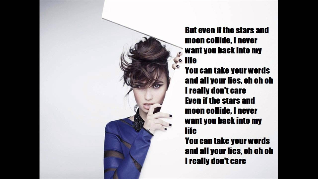 Demi Lovato - Really Don't Care feat Cher Lloyd (LYRICS ON SCREEN)