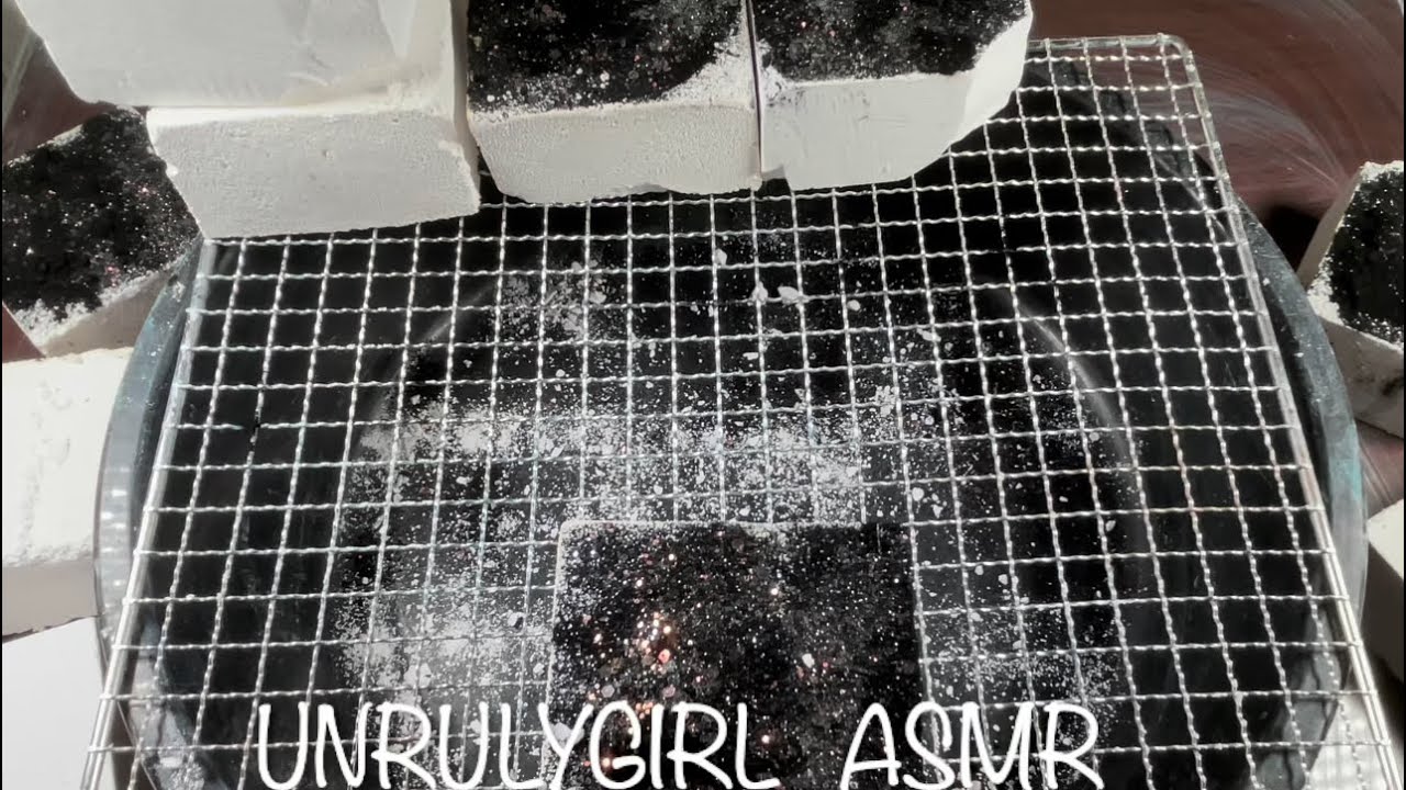10 Gym Chalk Blocks W Black Holi ~ Over the Rack Crush ~ Oddly Satisfying Crumble | Unrulygirl_Asmr