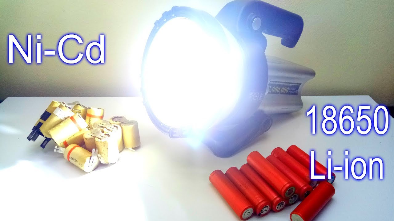 How to Transform/ Convert old Flashlight ni-cd to li-ion halogen bulb to the led
