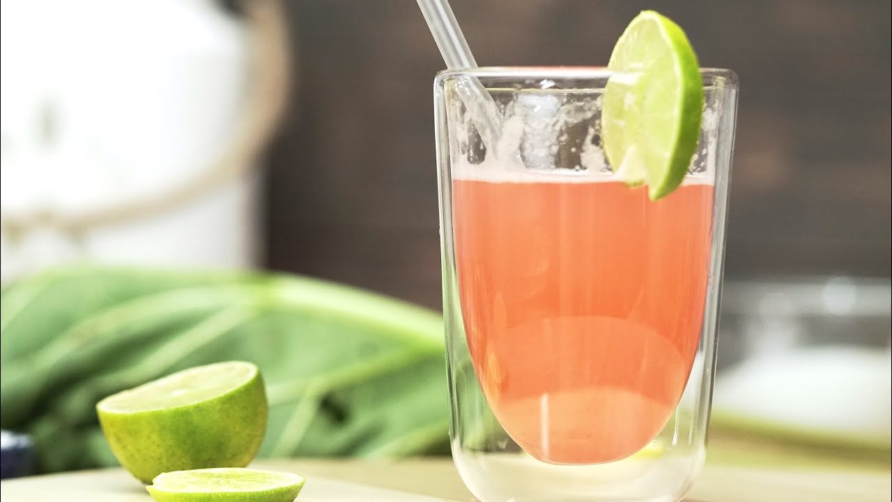 Homemade Rhubarb Strawberry Syrup - Rhubarb Strawberry Sparkling Lemonade recipe