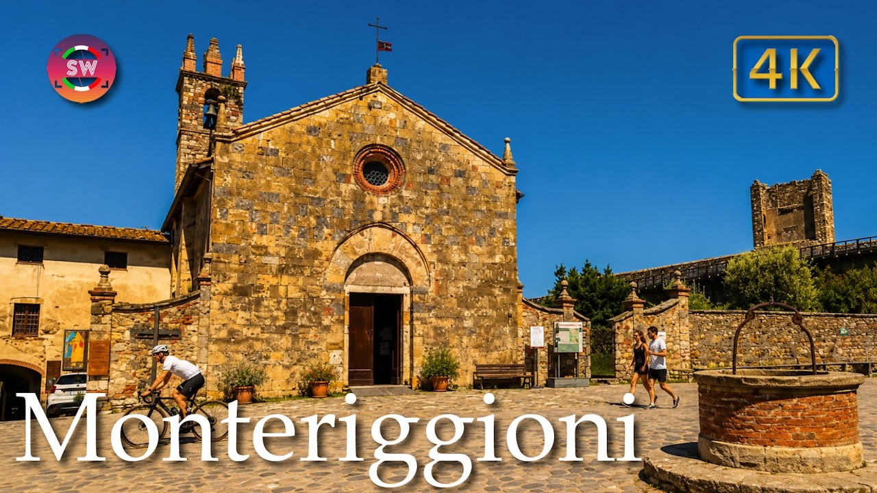 Monteriggioni (Tuscany), Italy【Walking Tour】With Captions - 4K