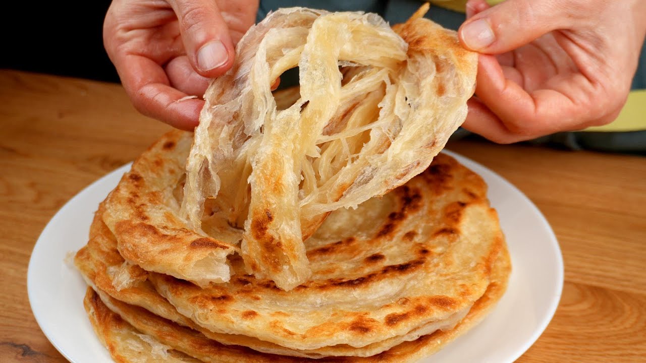 How to Make the Flakiest Flatbread | Layered Flatbread in a Pan with Crispy Edges