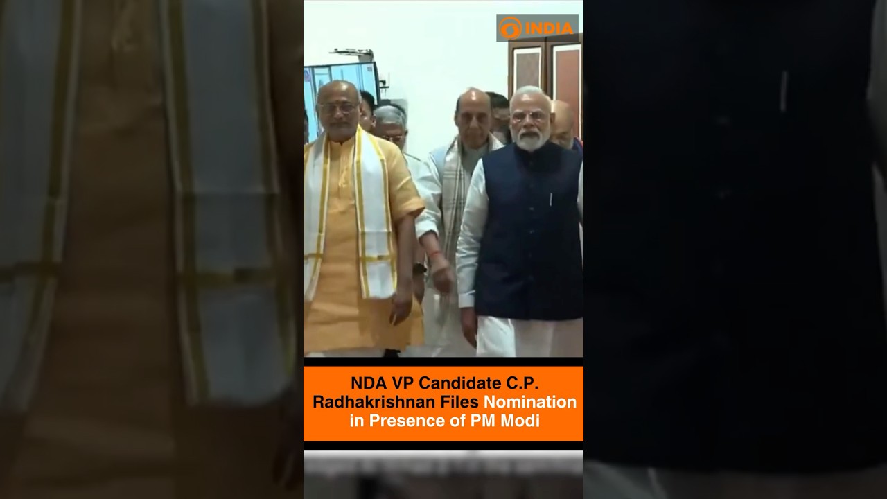 NDA VP Candidate C.P. Radhakrishnan Files Nomination in Presence of PM Modi