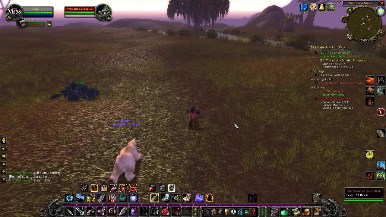 Let's Play Classic WoW: 1st timer. (Day 6 Dwarf Hunter) Lv 22 continuing to explore