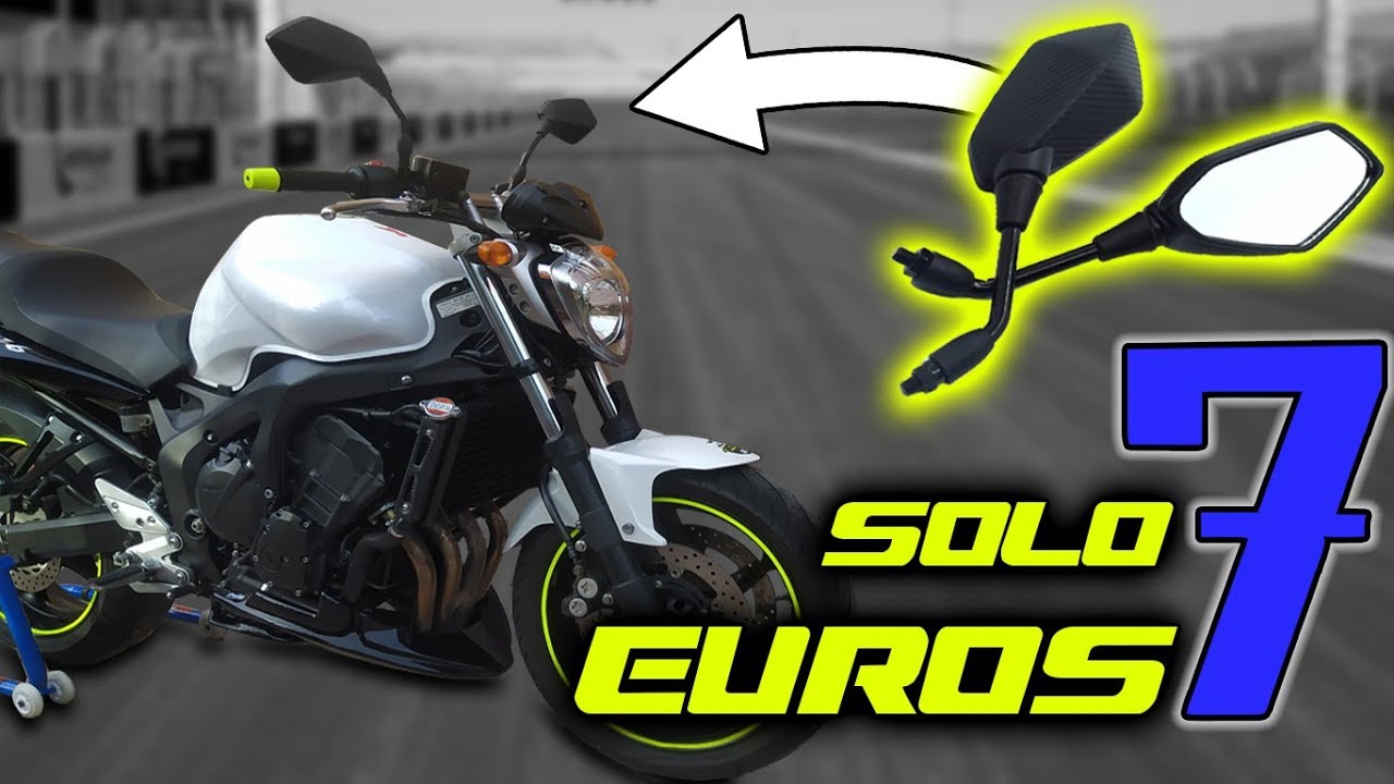 ESPEJOS de MOTO UNIVERSALES CARBONO / Instalación en FZ6N