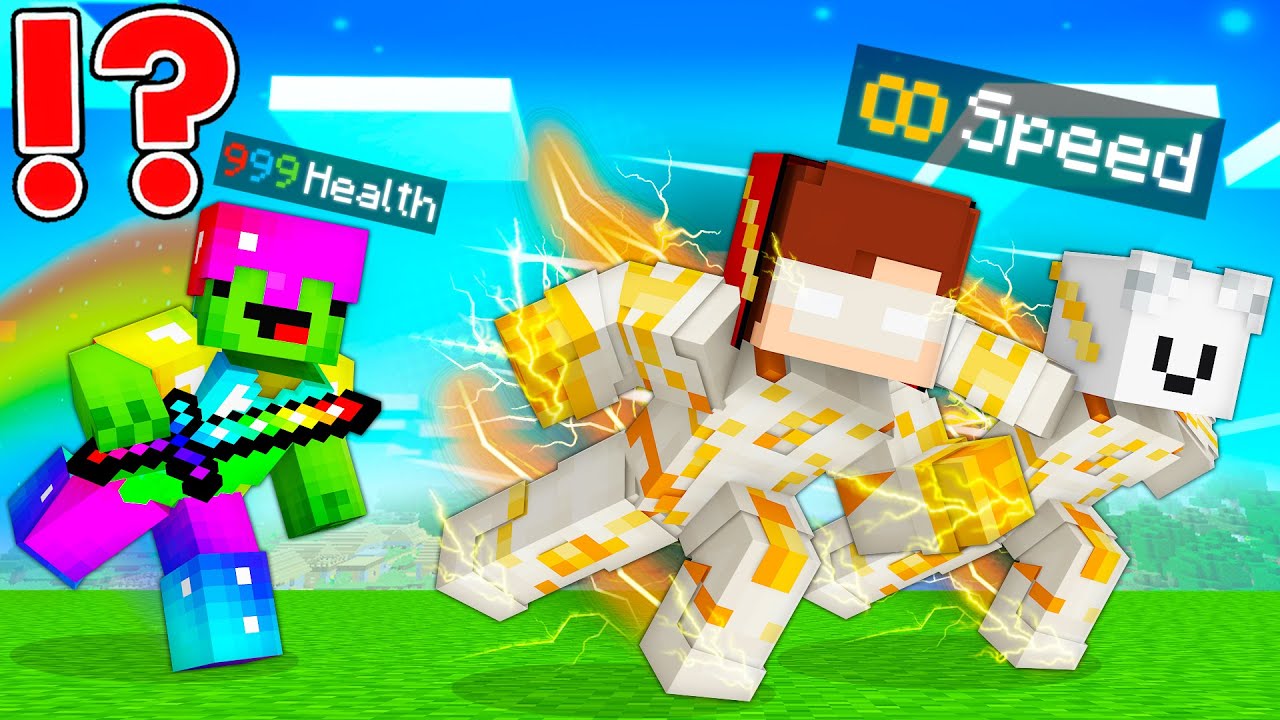 GODSPEED Speedrunners vs RAINBOW Armor Hunter in Minecraft - Maizen JJ and Mikey