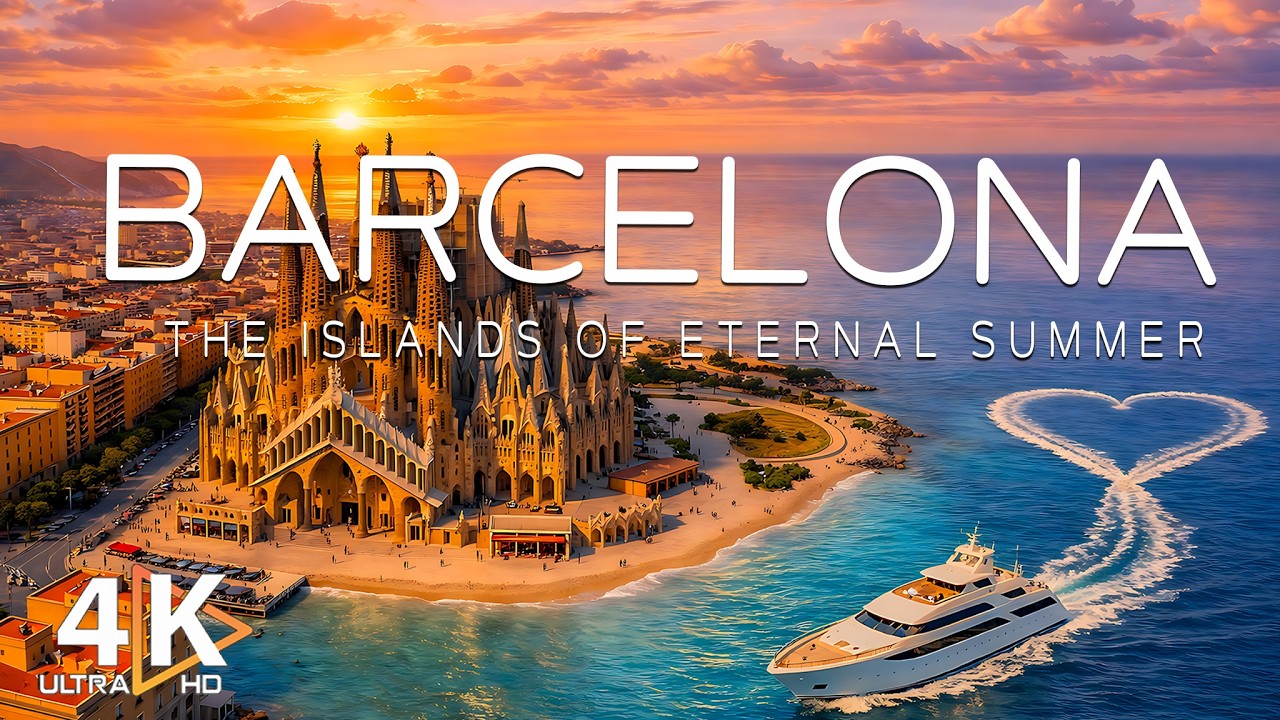 [4K] Barcelona 🇪🇸 Urban Beach, Historic Port & Mediterranean Coast | Tropical Deep House Mix 2026