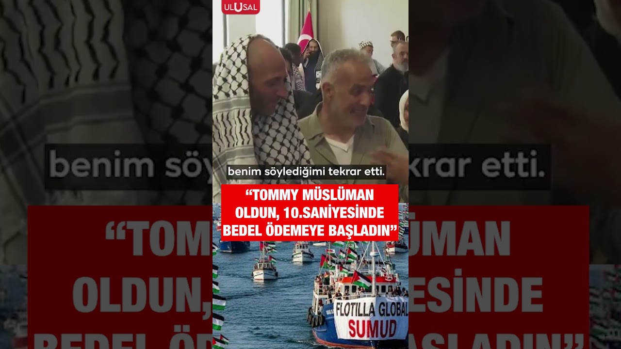 Sumud Filosu g&ouml;n&uuml;ll&uuml;s&uuml; Tommy'nin M&uuml;sl&uuml;man olma hikayesini Bekir Develi anlattı #shorts #filistin