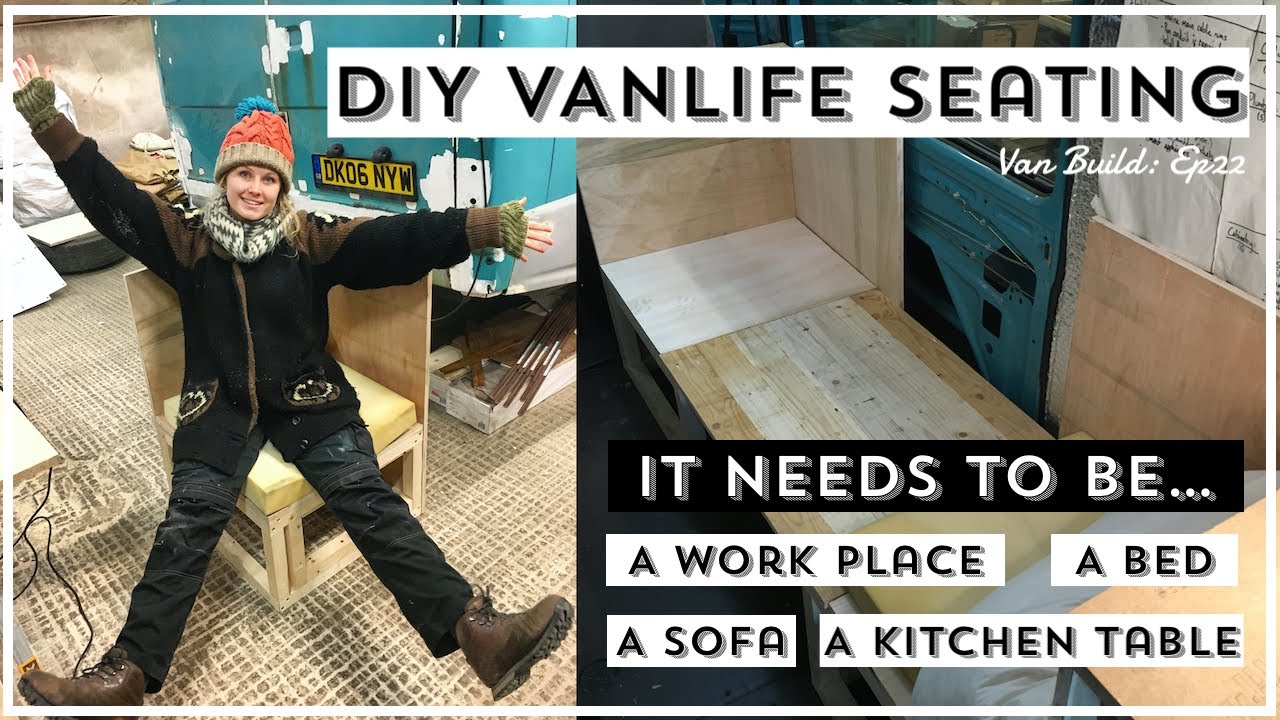 DIY VANLIFE SEATING AREA | Dinette Sofa Bed combo| MERCEDES VARIO CAMPER CONVERSION | Van Build Ep22