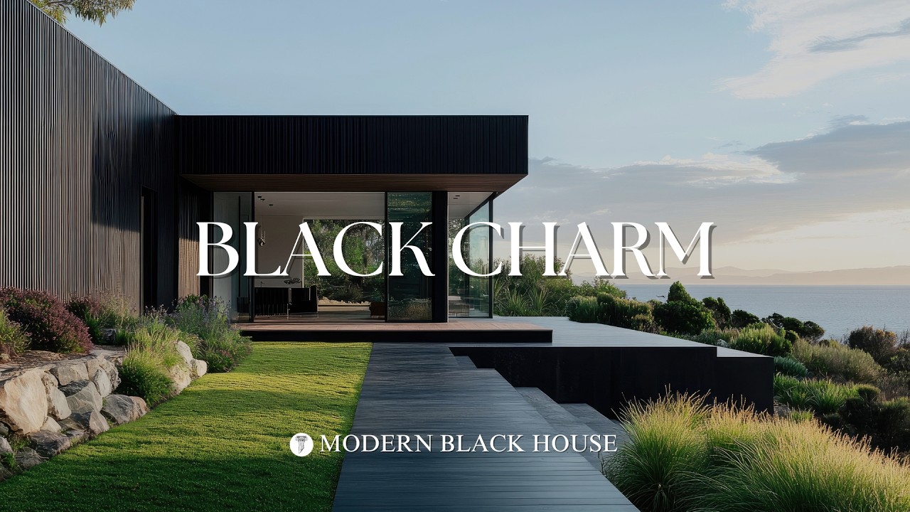 Modern Black Minimalist House: Embrace Rustic Elegance and Organic Decor by the Sea