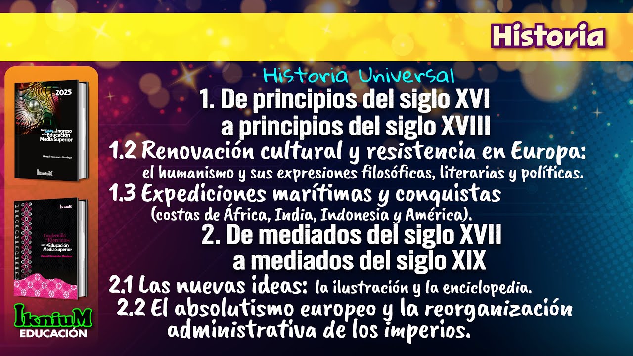Historia - Tema 1.2 al 2.2  - IkniuM Media Superior