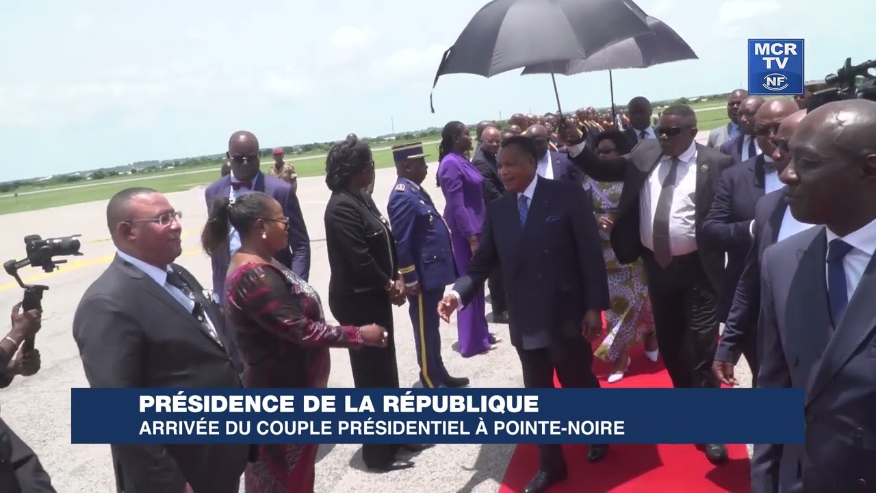PRÉSIDENCE DE LA RÉPUBLIQUE : ARRIVÉE DU COUPLE PRÉSIDENTIEL A POINTE-NOIRE