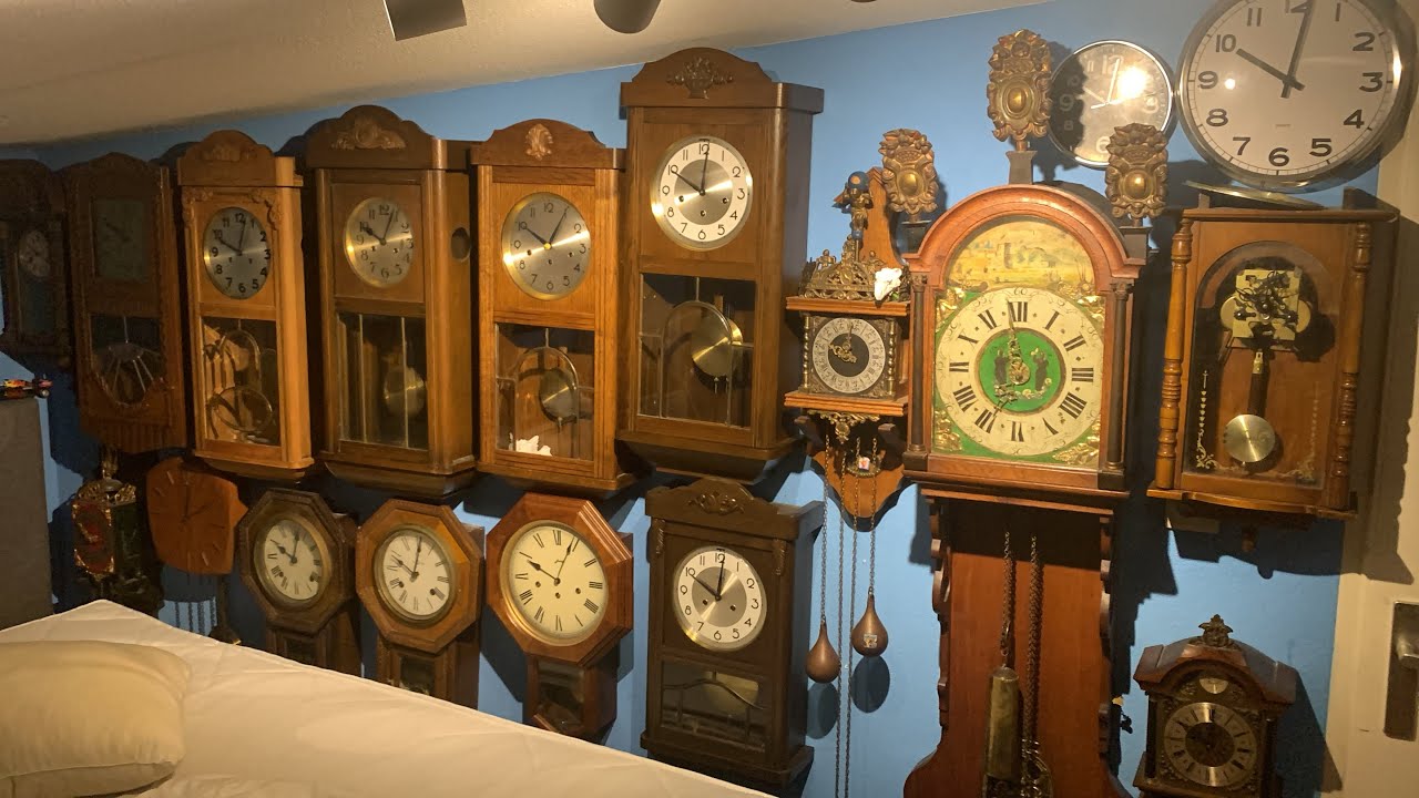 My clock collection 23 with my new jauch Westminster wall clock