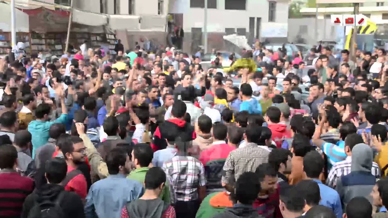 مظاهرة طلاب جامعة المنصورة بمناسبة مرور 100 يوم علي مجزرة فض ميداني رابعة والنهضة