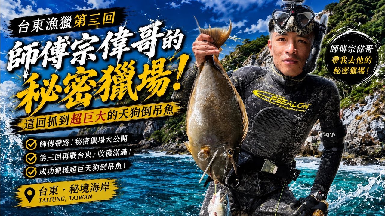 台東漁獵第三篇：成功鎮，再見台東，最美麗的海岸！#自潛 #spearfishing #漁獵 #打魚 #自由潛水 #魚突き #（重新上傳版）