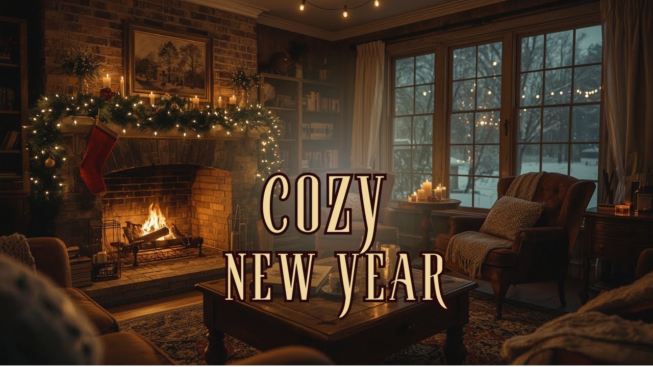 Cozy New Year Home Ambience|❄️Snowfall & Warm Lights