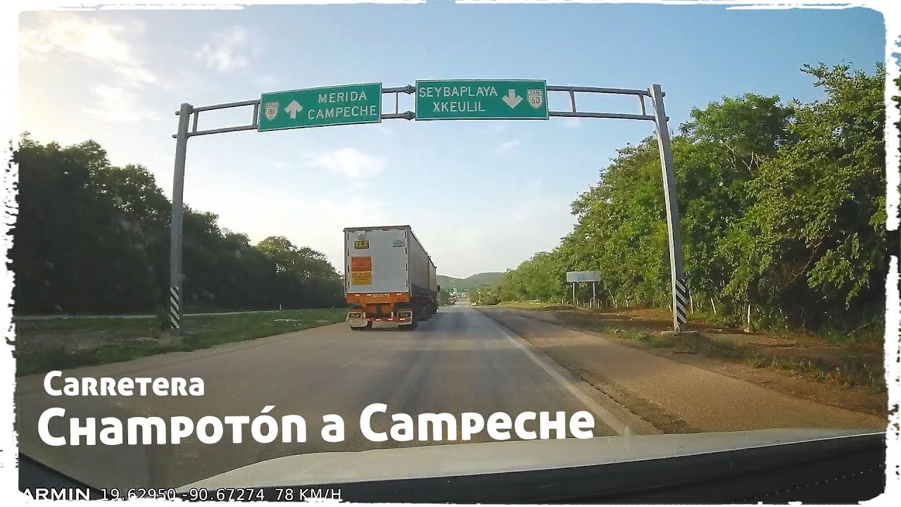 #Champotón a #Campeche. Carreteras de México. Ruta completa. 50min, 60km.