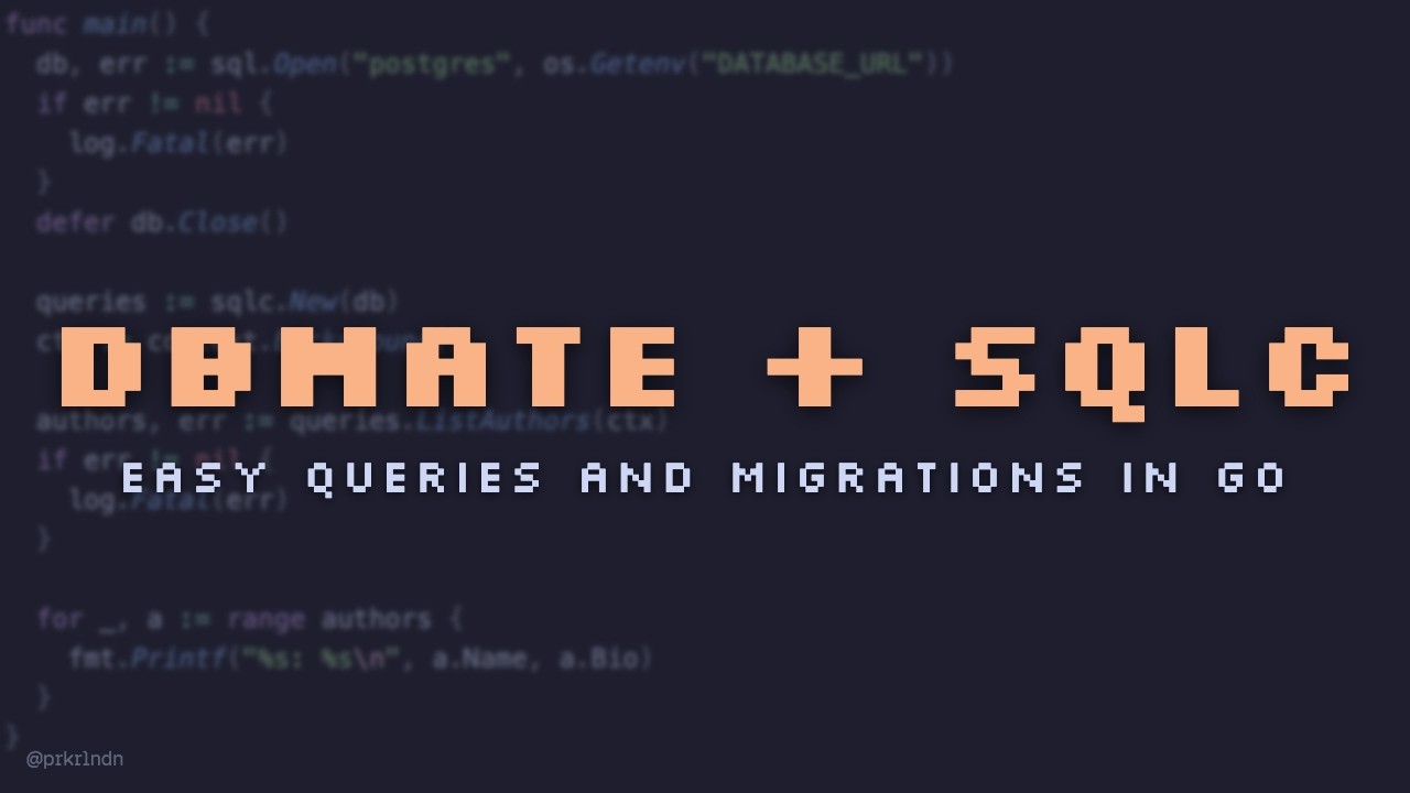 SQL Queries & Migrations Made Easy for your Go Projects with dbmate + sqlc
