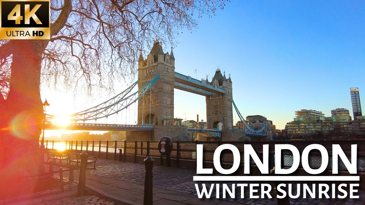LONDON WINTER WALK | Gorgeous Views At Sunrise Along The Thames In Sub Zero Temperatures 🌅 [4K]
