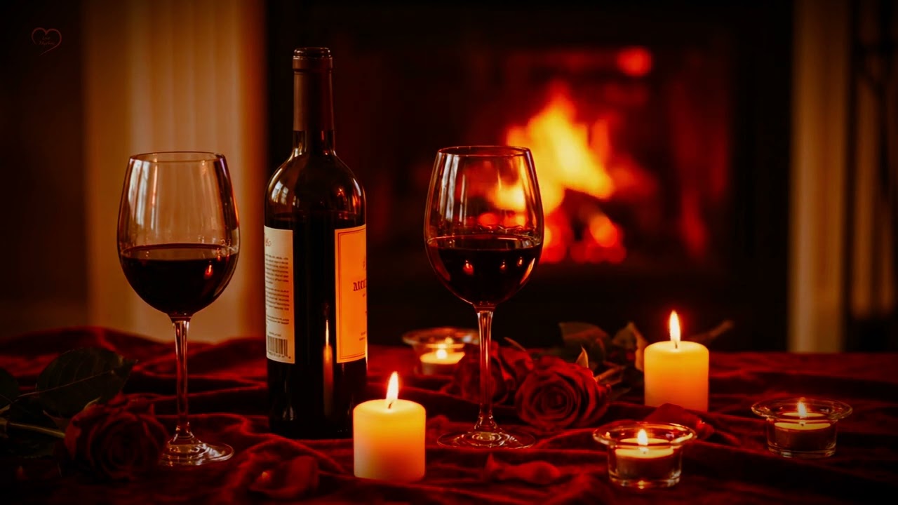 Sensual Music Instrumental Playlist ❤️ 1 Hour Fireplace and Guitar Music 🎸Chill Date Night Music