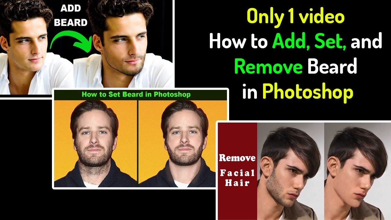 Only 1 video How to Add, Set, and Remove Beard in Photoshop | Facial hair in Photoshop  @jalpapatel