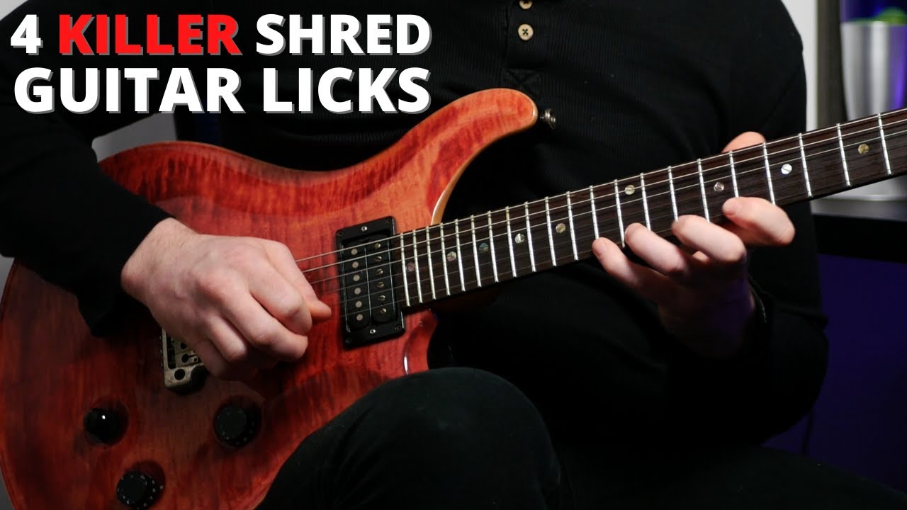 4 KILLER SHRED GUITAR LICKS | Guitar Lesson with TABS