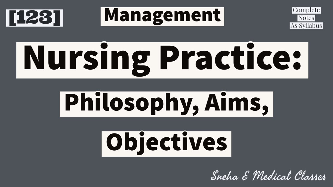 Nursing Practice : Philosophy, Aims, Objectives !! Management !! Hindi !!