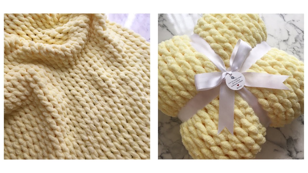 Alize Puffy ile “Burgu” Model Bebek Battaniyesi Yapımı (ÇOK KOLAY) | Crochet Cable Stitch Blanket