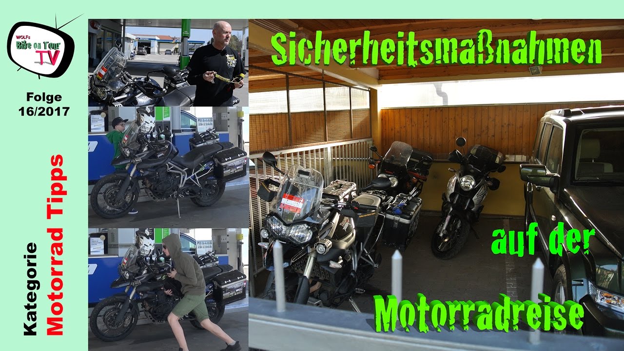 Vorsichtsmaßnahmen auf der Motorradreise