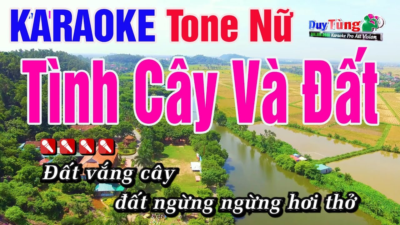 Karaoke || Tình Cây Và Đất -  Tone Nữ || Nhạc Sống Duy Tùng