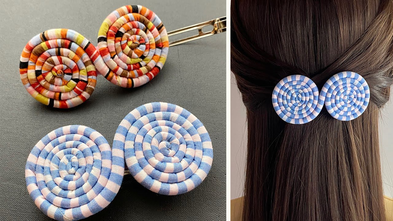 🎀🎀🎀 Fabric Spiral Hair Clip | How to make Hair Clip | Hair Tie | Barrettes Clip | Presilha de cabelo