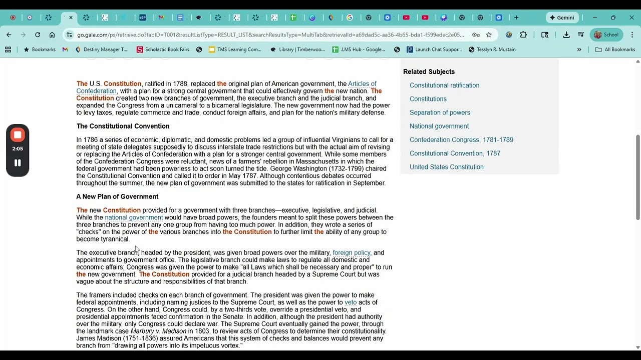 Gale:  Research a Topic   16 February 2026