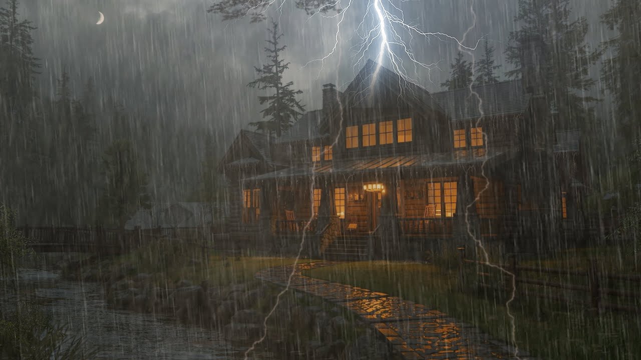 ⛈️ HEAVY RAIN and THUNDER on Tin Roof – Stop Insomnia Fast, Deep Sleep & Relax All Night
