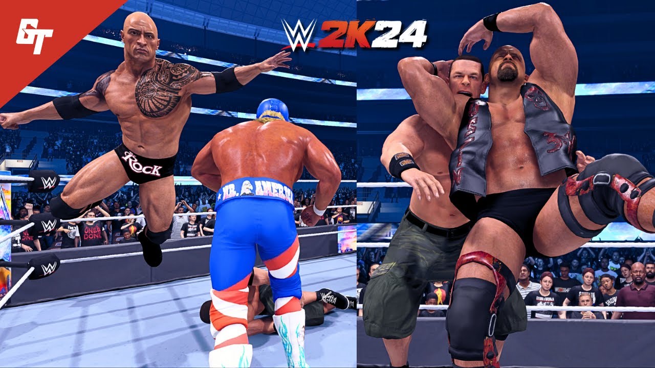 WWE 2K24: The Rock & John Cena vs Stone Cold & Hulk Hogan | WrestleMania