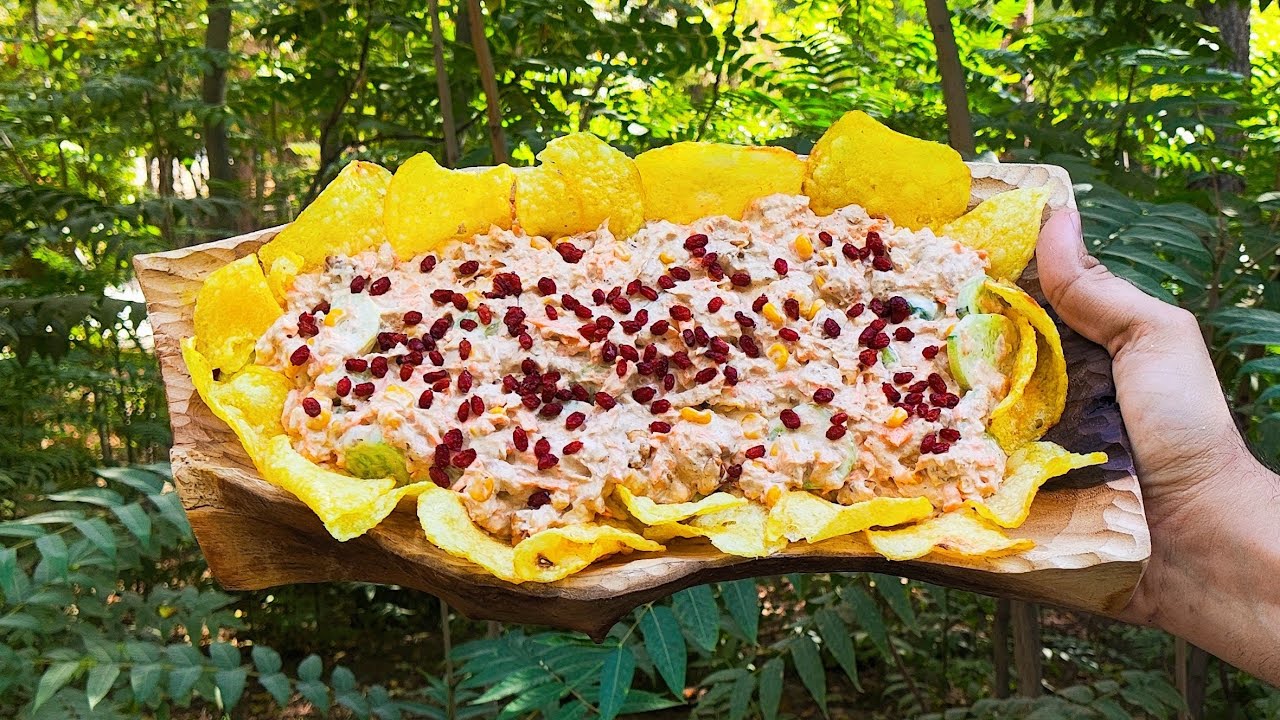 Special Tuna Salad in the Forest That's so delicious | outdoor cooking 🥙😋