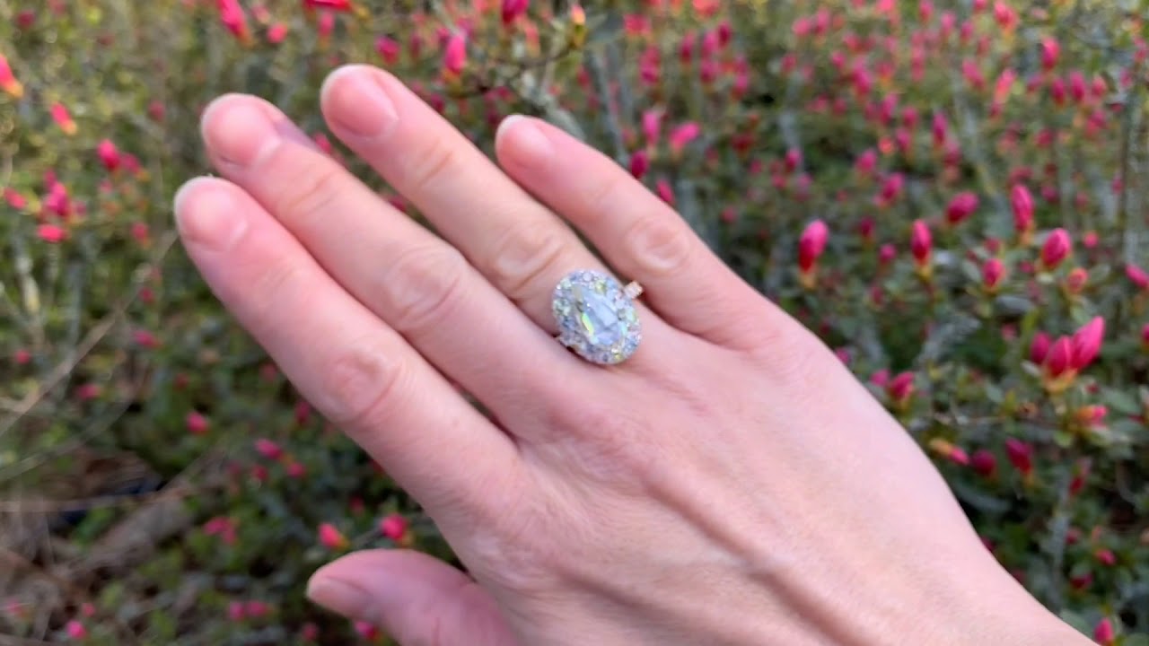 Joke Quick 3 Ct. Pear Shape Rose-cut Diamond, Pink, Blue, Yellow Diamond Pave Coctail Ring