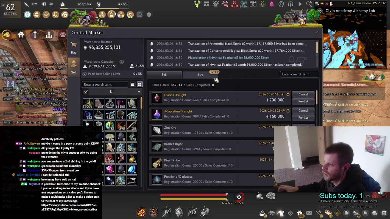 2.9k Mastery/840GS/569CP/3T+ Storages. Gather/Barter/Grind 84B/300B for last dec preonne for the 3k.