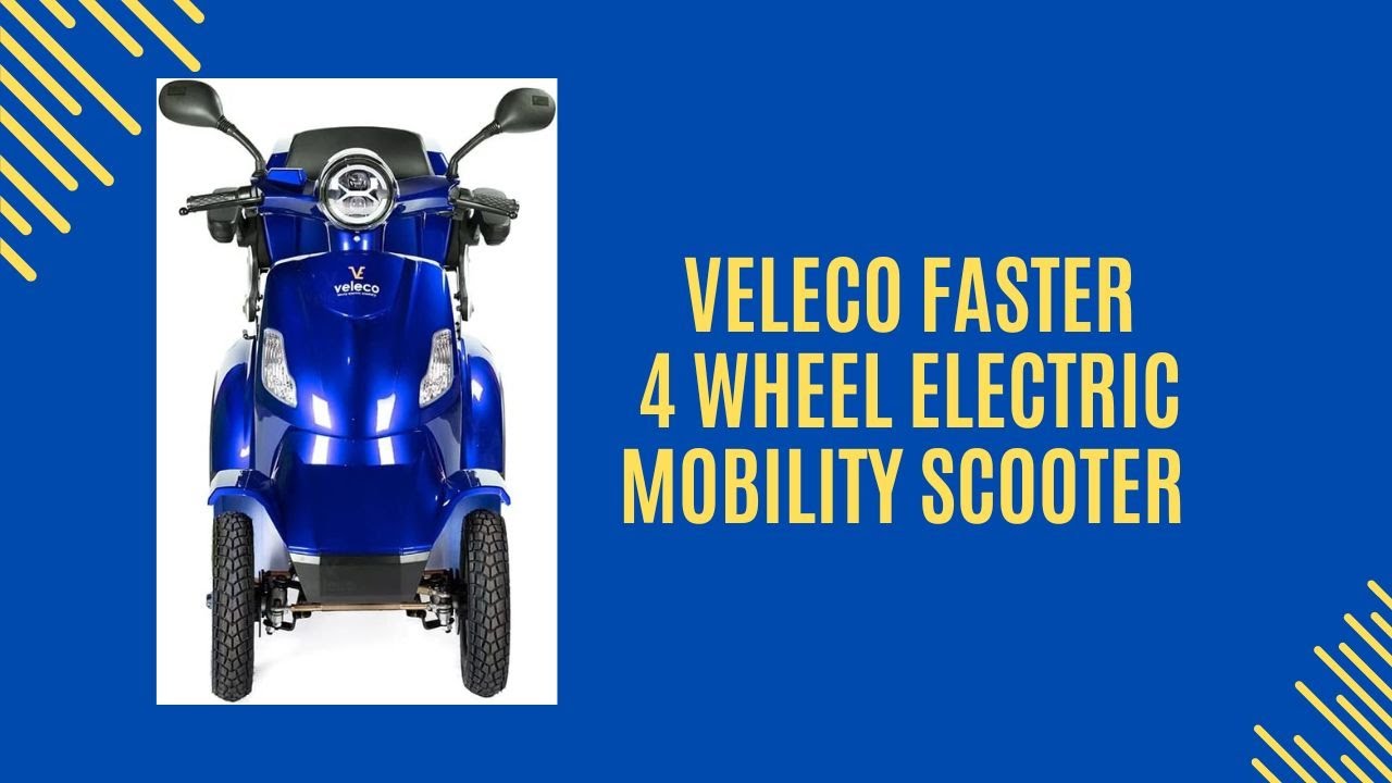 Veleco Faster 4 Wheel Electric Mobility Scooter 2 Speed Modes For Pavement & Road Easy & Safe To Use