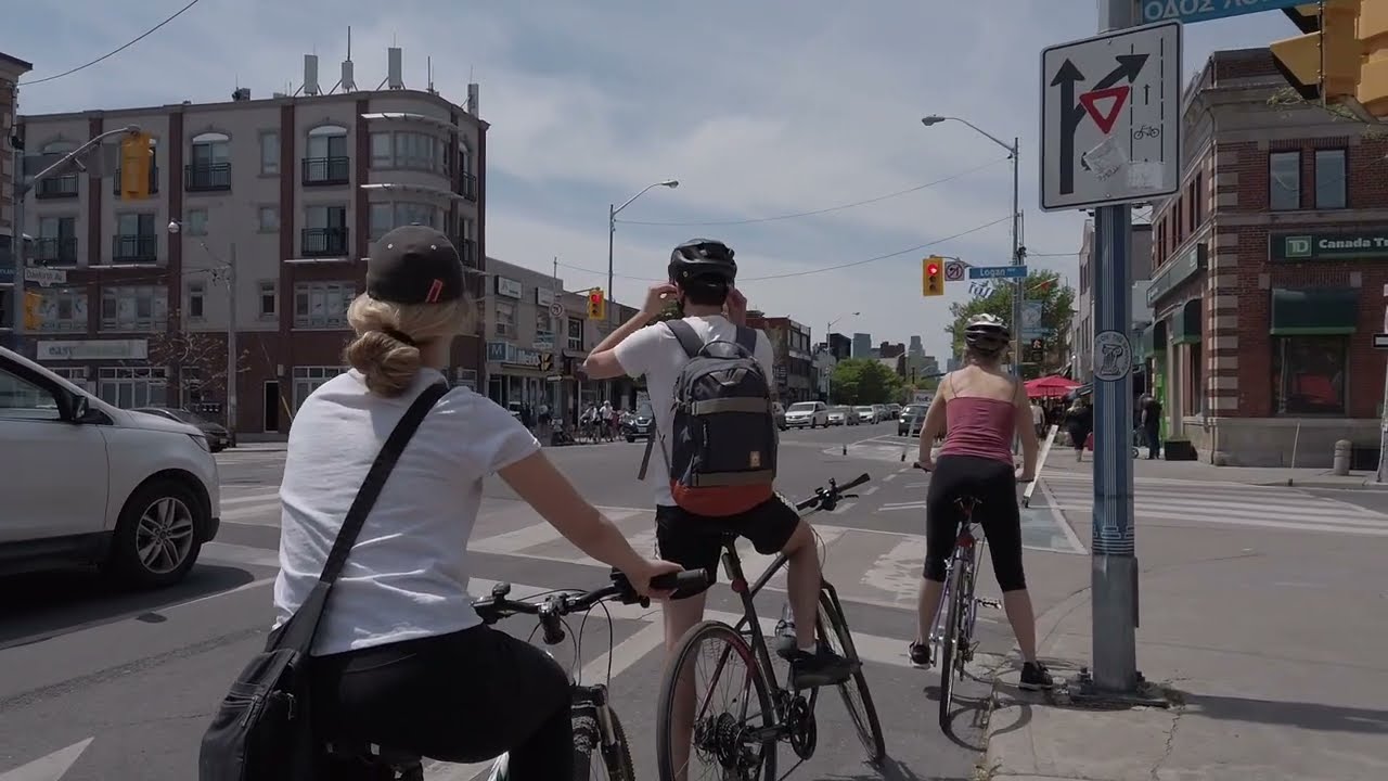Cycling Danforth Ave from Pape to Chester - May 2023