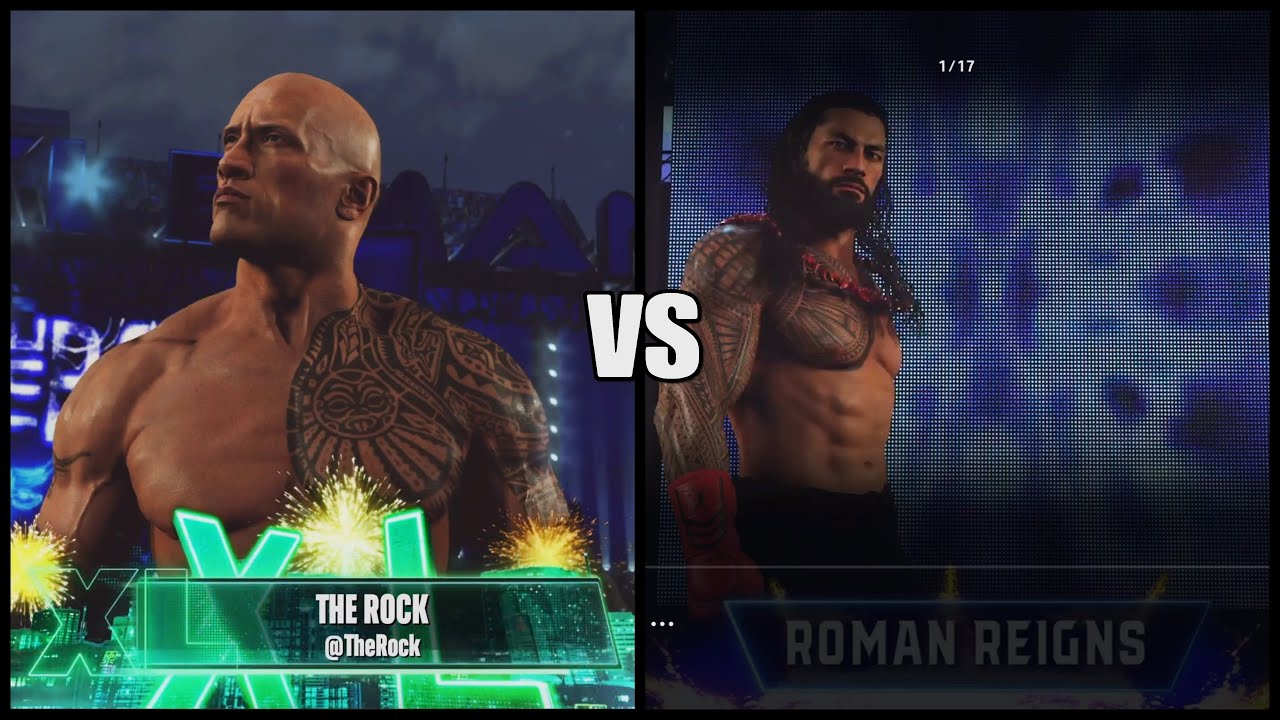 The Rock VS Roman Reigns WWE2K24