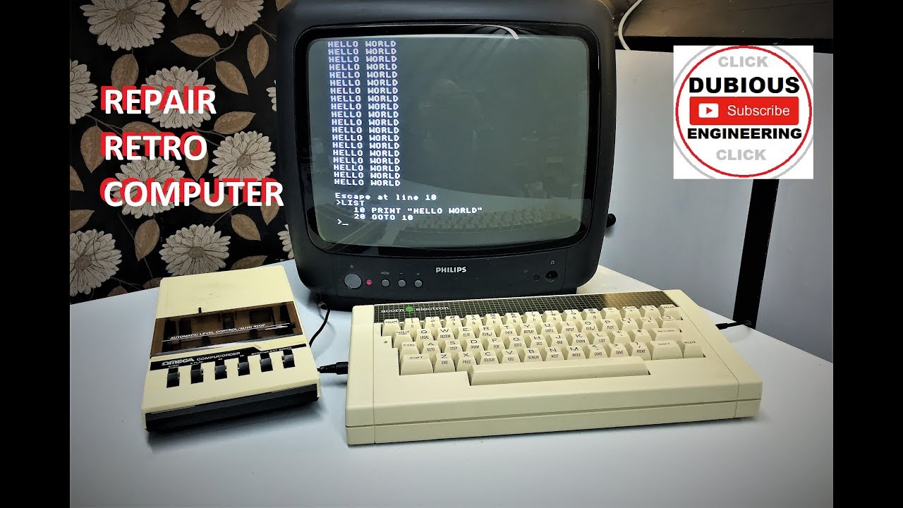 DuB-EnG: Retro Acorn Electron setup - RESTORE & replace the ULA Chip REFURBISH the Motherboard PCB