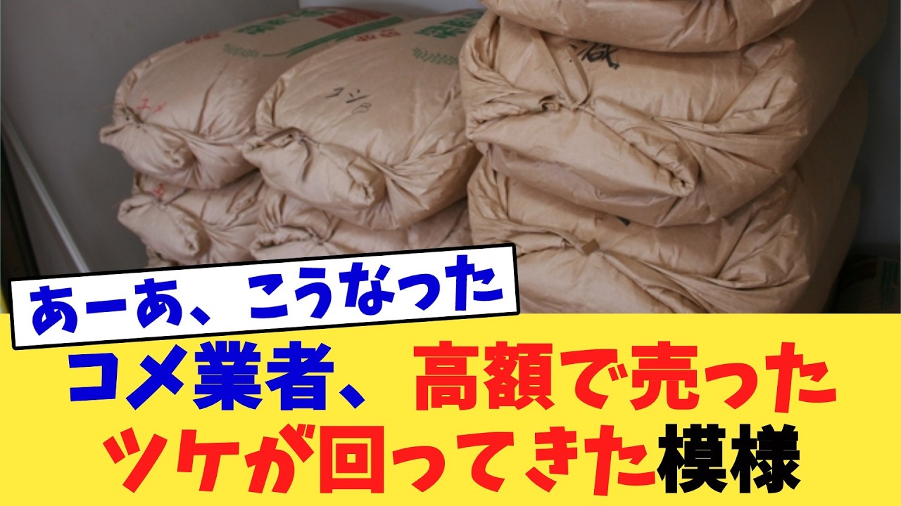 コメ業者、高額で売ったツケが回ってきた模様